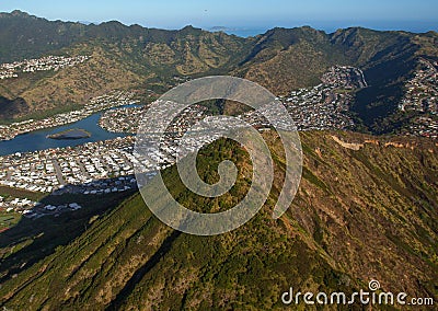 Beautiful and scenic Hawaii Kai and Koko Head Crater Hiking Trail Stock Photo