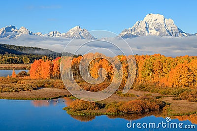 Beautiful Teton Autumn Scenic Landscape Stock Photo