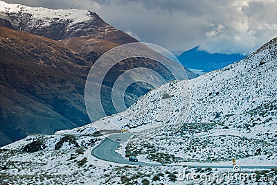 Beautiful scenic of queenstown mountain route south island new Stock Photo