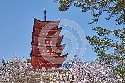 Beautiful Scenic of Senjokaku and the five-storied pagoda Stock Photo