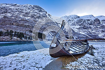 Beautiful scenic from Gudvagen to Flam Editorial Stock Photo