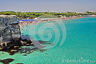 Beautiful sea in Apulia, Italy Editorial Stock Photo