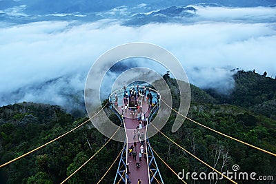 Beautiful Sea of Mist in Betong Thailand. in morning time Editorial Stock Photo