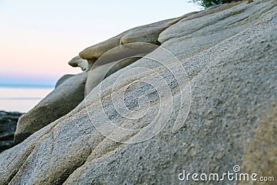 Beautiful Sea and rocks landscape. Closeup stones background Stock Photo