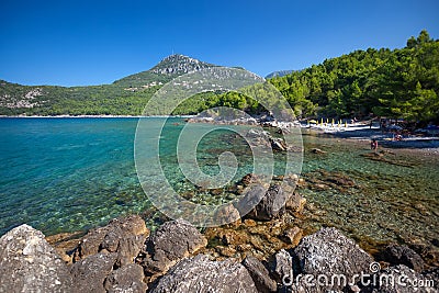 Beautiful sea view. Kotor bay in Montenegro Stock Photo