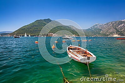 Beautiful sea view. Kotor bay in Montenegro Stock Photo