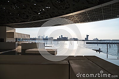 Beautiful sea view from the Louvre Abu Dhabi museum Editorial Stock Photo