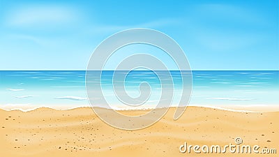 Beautiful sea view, Tropical beach vector background Vector Illustration