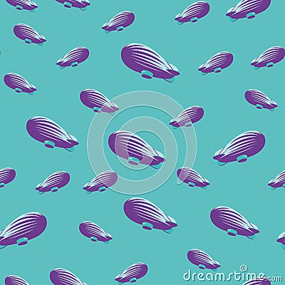 Beautiful seamless background with airship. Vector illustration Cartoon Illustration