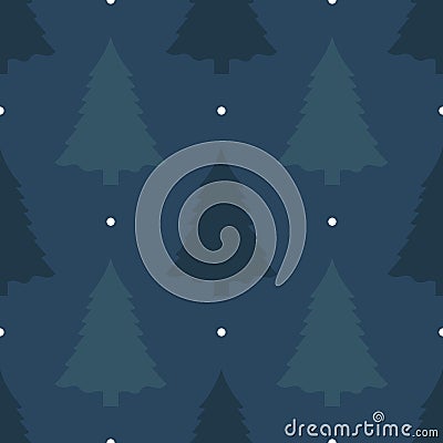 Beautiful seamless background for Merry Christmas or New year. Pine tree on a dark background. Pattern for wrapping paper or Stock Photo