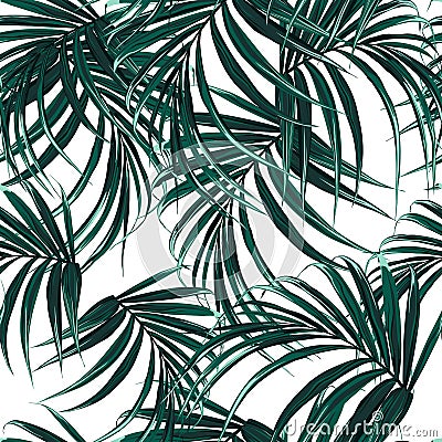 Beautiful seamless floral pattern background with tropical palm leaves. Perfect for wallpapers Stock Photo