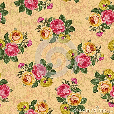 Beautiful seamless flower pattern texture background Stock Photo