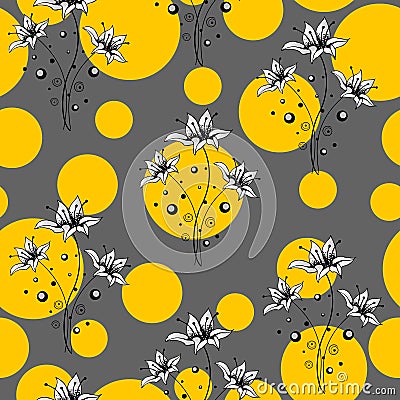 Beautiful seamless pattern with flowers. Vector Illustration