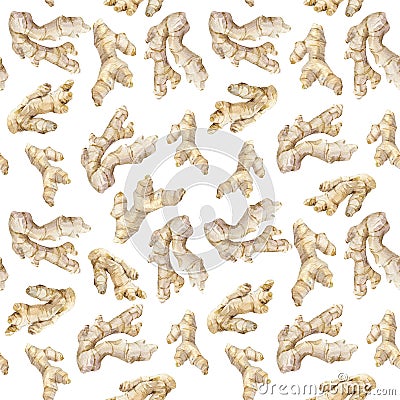 Watercolor ginger pattern Stock Photo