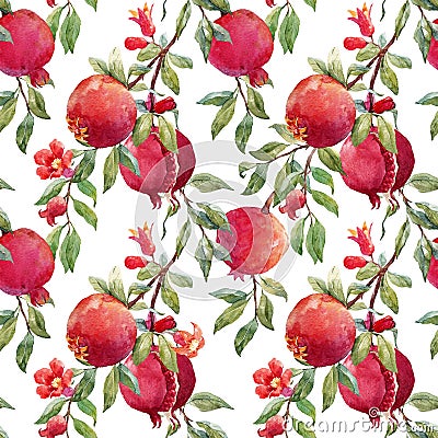 Pomegranate fruit pattern Stock Photo