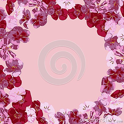 Flower, frame, pink, floral, border, white, flowers, nature, spring, decoration, card, art, isolated, blossom, abstract, illustrat Stock Photo