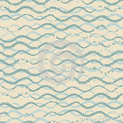 Beautiful seamless pattern with wavy brush strokes. vintage monochrome background. Ornamental print for t-shirts. Ornament for wra Vector Illustration