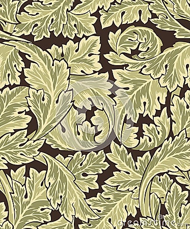 Beautiful seamless rococo pattern Vector Illustration