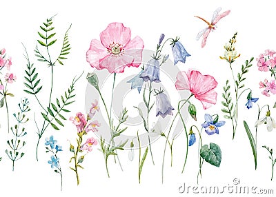 Watercolor floral vector pattern Vector Illustration