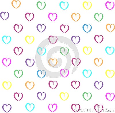 Seamless hearts background Vector Illustration