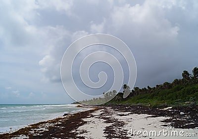 Beautiful seascape. The Caribbean, Tulum in Quintana Roo, Mexico. Stock Photo