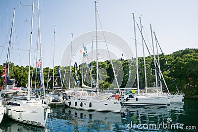 Beautiful seascape, Hvar and Split Channel. Traveling, yachting, Editorial Stock Photo