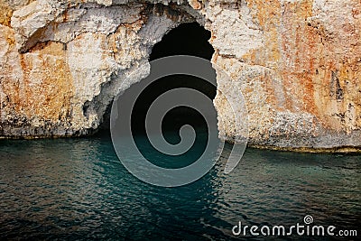 Beautiful seascape, mountains, sea, grottoes Stock Photo