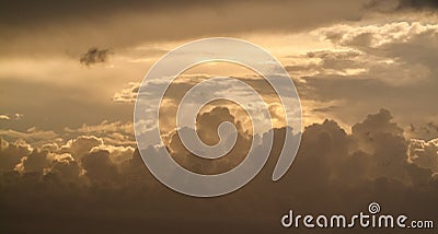 Beautiful Seascape, Orange Clouds in the Sky, Sunset Stock Photo