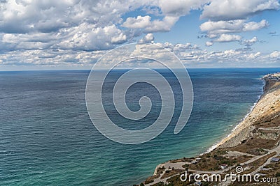 Beautiful seascape panorama , Kuban, Russia Stock Photo