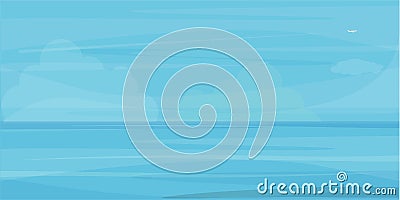 Beautiful seascape. Water, sky, clouds. Vector Vector Illustration