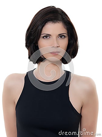 Beautiful serious caucasian woman portrait Stock Photo