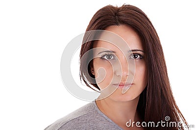 Beautiful and serious middle-age woman Stock Photo