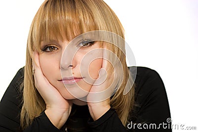 Beautiful serious woman Stock Photo