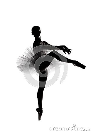 Beautiful shadow silhouette of ballerina 5 Stock Photo