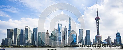 Beautiful Shanghai Pudong skyline at dusk Editorial Stock Photo