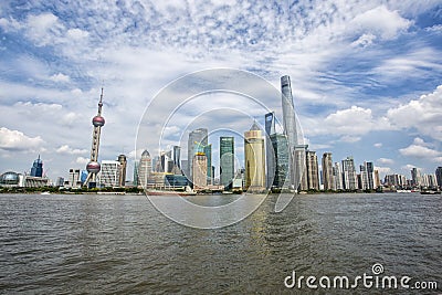 Beautiful Shanghai Pudong skyline at dusk Editorial Stock Photo