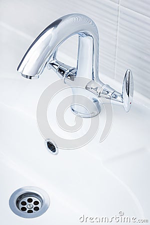 Beautiful shiny faucet Stock Photo