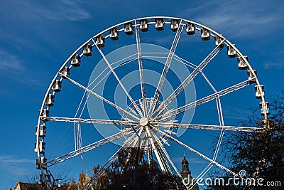 Beautiful shot of the Budapest Ferris Wheel Eye on a sunny day Editorial Stock Photo