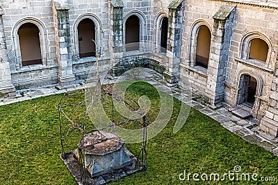 Beautiful shot of the cloister of the Monastery of Santo Tomas in Avila, Spain Stock Photo
