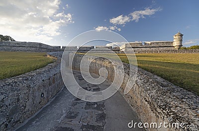 Beautiful shot of the Fort of San Miguel in Campeche, Mexico Stock Photo