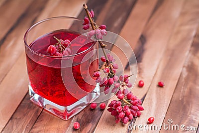 Barberry and barberry juice Stock Photo