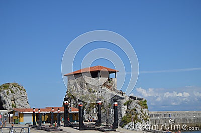 Beautiful Shot Of The Hermitage Of Santa Ana On The Promenade In Castrourdiales. August 27, 2013. Castrourdiales, Cantabria, Spain Editorial Stock Photo
