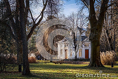 Beautiful shot of the Hofgarten-Pavillon in Innsbruck in winter Stock Photo