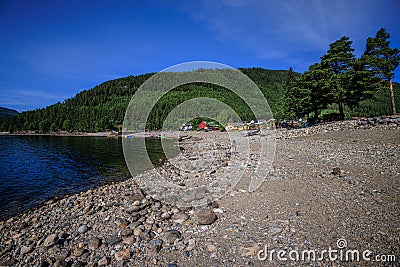 Beautiful shot of Lake Tinn in Norway Stock Photo