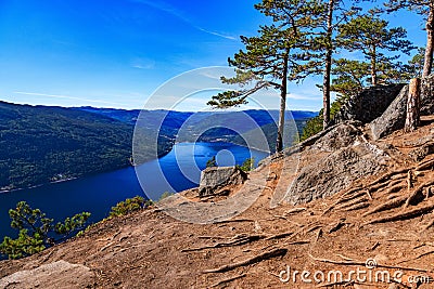 Beautiful shot of Lake Tinn in Norway Stock Photo