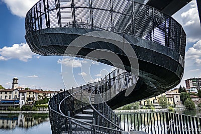 Beautiful shot of the Panorami del fiume Adda tra Vaprio e Fara Gera, Lombardia Stock Photo