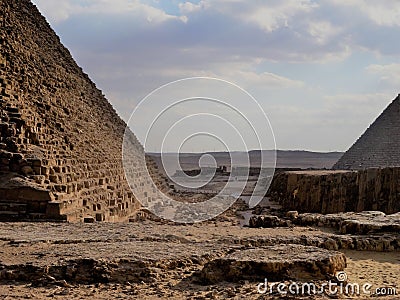 Beautiful shot of the Pyramid of Menkaure in Egypt Stock Photo