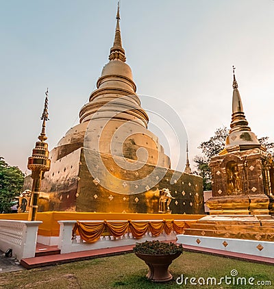 Beautiful shot Wat Phra Singh Woramahawihan Chiang Thailand Stock Photo