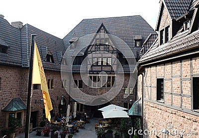 Beautiful sights in the city. Travel Europe. Architect City, Old Castle Eisenach Germany 09.09.2017 Editorial Stock Photo