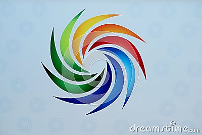 Beautiful sign of different bright colors on a white background Stock Photo